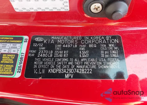 2013 Kia Sportage Lx from USA, damaged, VIN KNDPB3A29D7428222